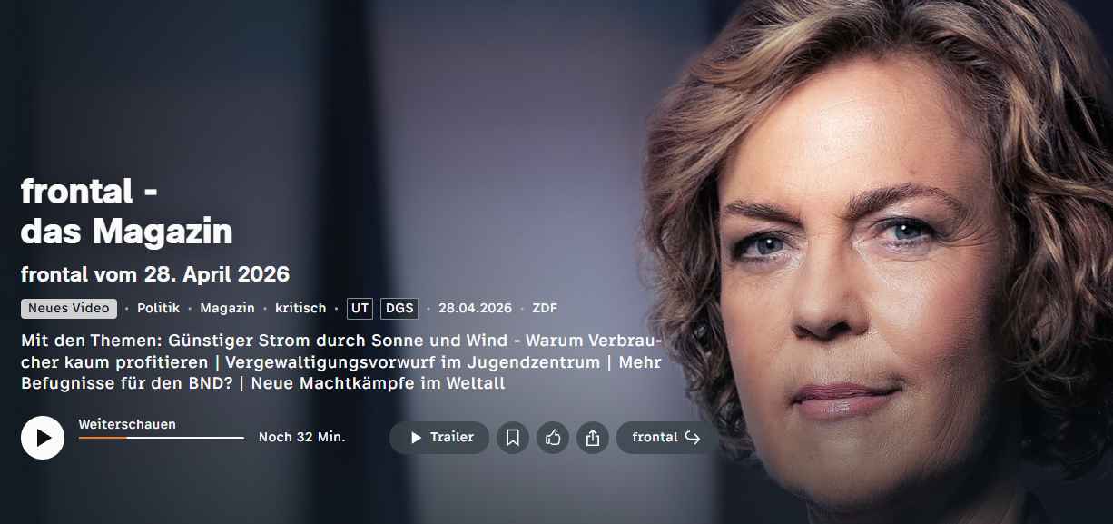 ZDF Frontal - Mehr Befugnisse für den BND? 
